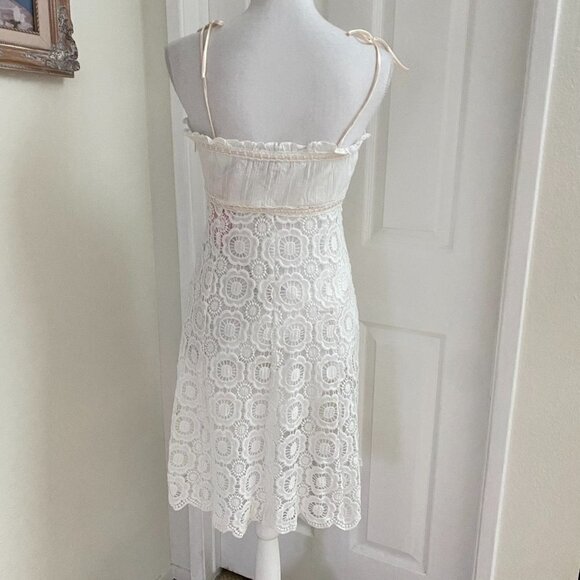 Betsey Johnson Novelty Cotton and Venise Lace Tulip Mini Dress Sz 10 - Picture 9 of 13